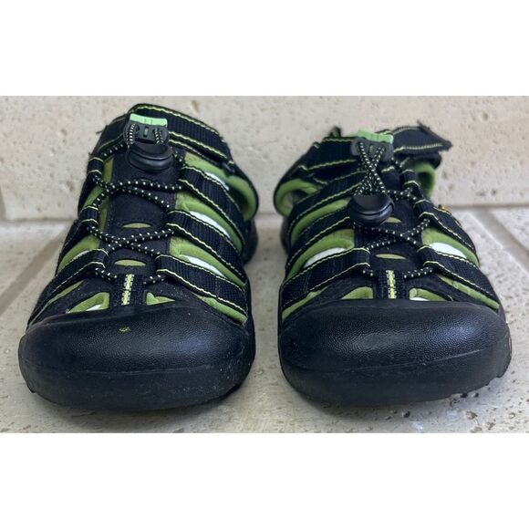 Keen NEWPORT H2 Youth Kids Black Lime Green Waterproof Sandals Size 5 - Picture 4 of 15